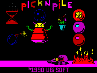 Pick 'n' Pile title screen for ZX Spectrum